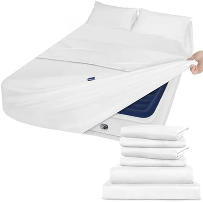 Moonsea Deep Pocket King Sheet Set - 6 Piece Bed Sheets King Size - White