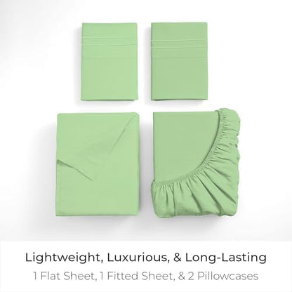 Mellanni Iconic 4-Piece, Ultra Soft Sheet Set (Full, Pistachio)