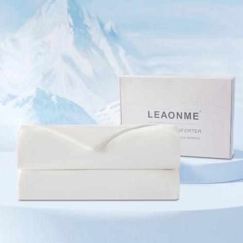LEAONME® Cooling Comforter Full/Queen White Blanket for Hot Sleeper 90"x90"