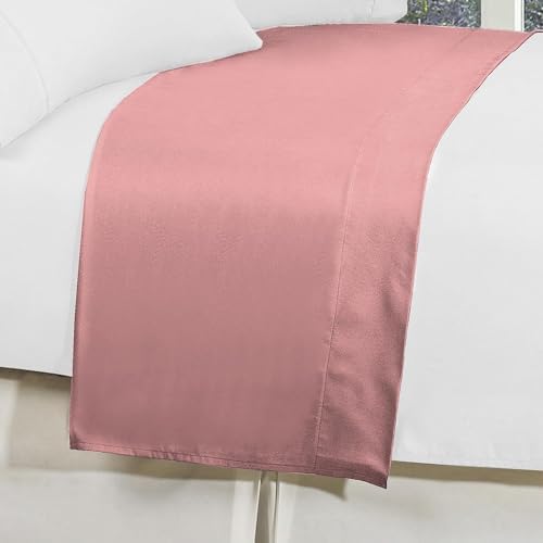 Elegant Comfort Premium Hotel Quality 1-Piece Flat Sheet, Luxury and Softest 1500 Premium Hotel Quality Microfiber Bedding Flat Sheet, Wrinkle-Free, Stain-Resistant, Twin/Twin XL, Dusty Rose