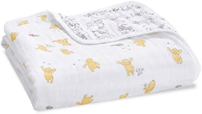 aden + anais Dream Blanket, Boutique Muslin Baby Blankets for Girls & Boys, Ideal Lightweight Newborn Nursery & Crib Blanket, Unisex Toddler & Infant Bedding, Shower & Registry Gift, Winnie The Pooh