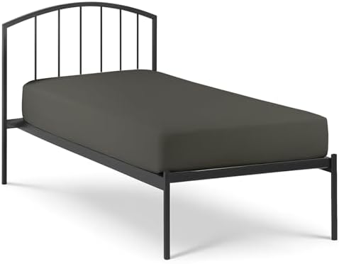 1 PC Cot Size 33" x 75" Fitted Sheet Only, 100% Egyptian Cotton, Dark Grey
