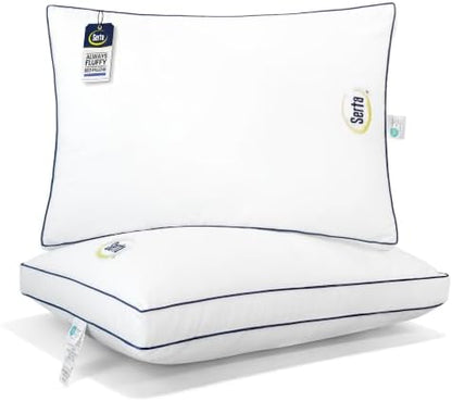 Serta Hotel Bed Pillows Queen/Standard Size Set of 2 Medium Firm Support