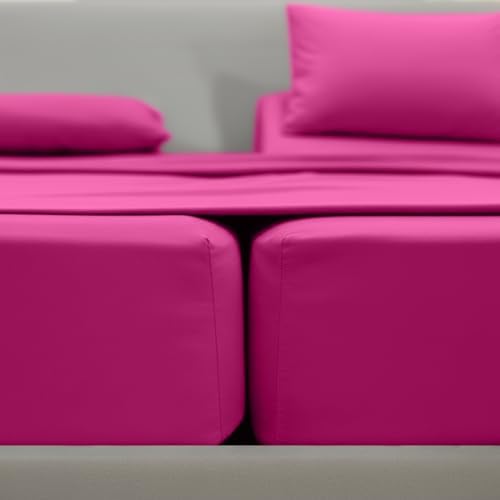 Elegant Comfort Luxury 5-Piece Bed Sheet Set - Luxury Bedding 1500 Premium Hotel Quality Microfiber, Wrinkle Resistant Cool & Breathable, Easy Elastic Fitted, Split King, Hot Pink