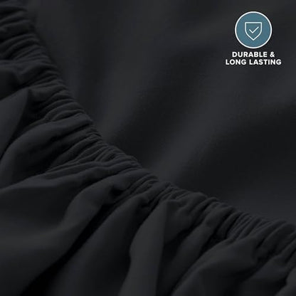 Bare Home Twin Fitted Sheet - 1800 Ultra-Soft (Twin, Black)