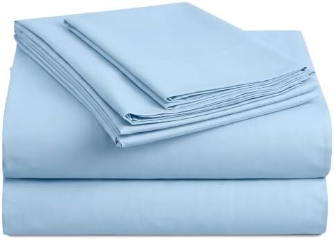 Full XL 100% Cotton Jersey Knit Sheet Set, 4PC, 15" Deep Pocket, Blue