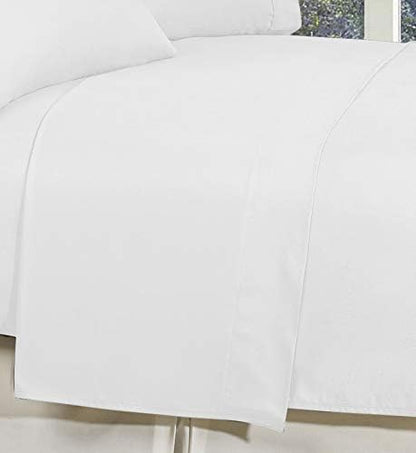 Elegant Comfort Premium Hotel Quality 1-Piece Flat Sheet, Luxury and Softest 1500 Premium Hotel Quality Microfiber Bedding Flat Sheet, Wrinkle-Free, Stain-Resistant, Twin/Twin XL, White