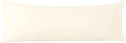 Comfort Beddings Body Pillowcase, 100% Organic Cotton 600 Thread Count Sateen, Soft Cooling Ivory, 1-Pack, Hidden Zipper Closure, Hotel Quality, Fade & Shrink Resistant, 20 x 60 Inches