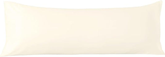 Comfort Beddings Body Pillowcase, 100% Organic Cotton 600 Thread Count Sateen, Soft Cooling Ivory, 1-Pack, Hidden Zipper Closure, Hotel Quality, Fade & Shrink Resistant, 20 x 60 Inches