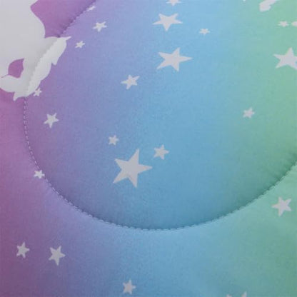 NTBED 5Pcs Glow in The Dark Kids Comforter Set Rainbow Unicorn Twin Bedding
