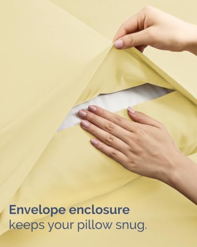 Queen 6 Piece Bed Sheet Set - Breathable & Cooling Sheets - Butter Yellow