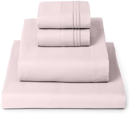 Mellanni Iconic 4-Piece, Ultra Soft Sheet Set (Queen, Blush Pink)