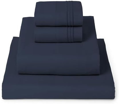 Mellanni Iconic 4-Piece, Ultra Soft Sheet Set (Queen, Navy Blue)
