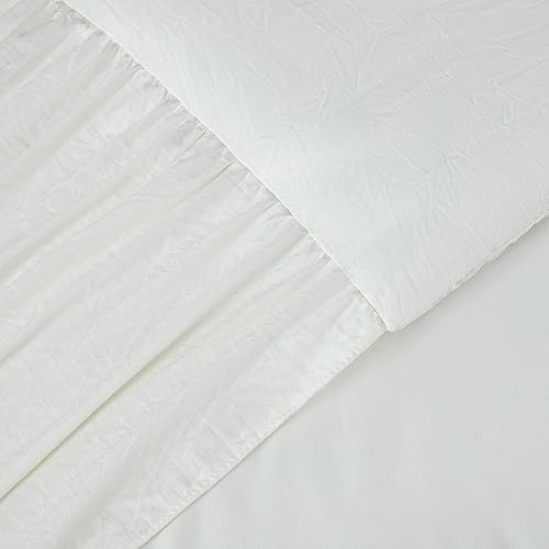 Chezmoi Collection Sinclair 3-Piece Ruffle Skirt Bedspread Set - French Country Chic Farmhouse - California King, Ivory