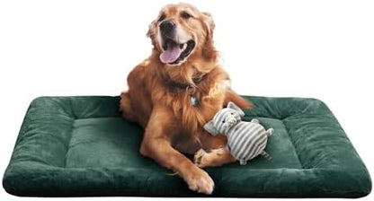 Dog Crate Pad Washable Dog Bed for Crate Large Cozy Mat 42-Inch Green