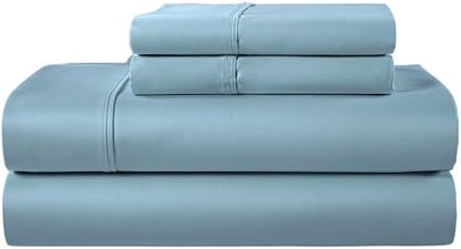 Full Size Sheet Sets, 400 Thread Count Cotton Bed Sheets - French Blue