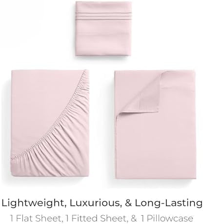 Mellanni Iconic 3-Piece, Ultra Soft Sheet Set (Twin, Blush Pink)