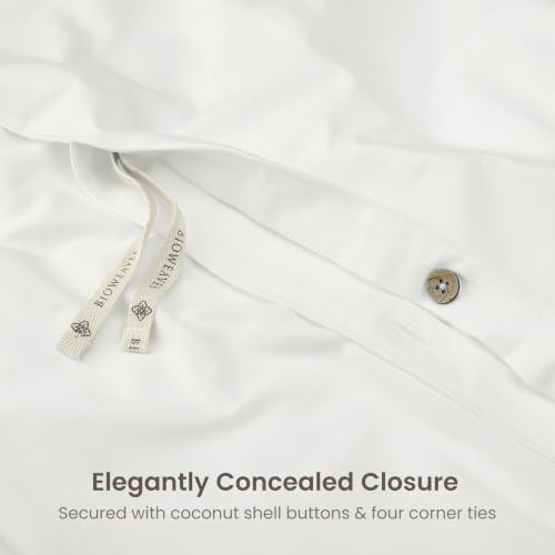 BIOWEAVES 100% Organic Cotton King Duvet Cover Set, 3-Piece, 300 Thread Count Sateen Weave GOTS Certified Comforter Cover with Buttoned Closure and 2 Pillow Shams – White, 104x90 inches