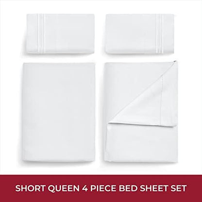 Mellanni Iconic 4-Piece, Ultra Soft Sheet Set (RV/Short Queen, White)