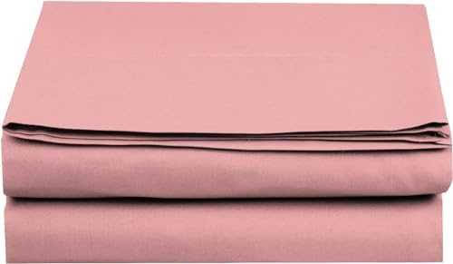 Elegant Comfort Premium Hotel Quality 1-Piece Flat Sheet, Luxury and Softest 1500 Premium Hotel Quality Microfiber Bedding Flat Sheet, Wrinkle-Free, Stain-Resistant, Twin/Twin XL, Dusty Rose