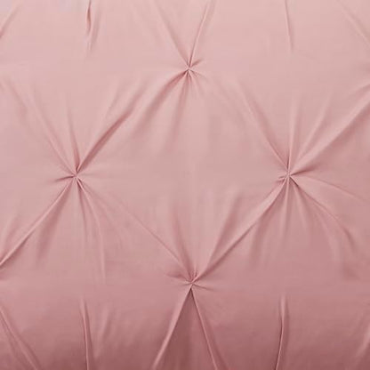 7 Piece Comforter Set Bed in a Bag Ombre Pintuck Design All Season Soft Down Alternative Bedding Comforter Set & Luxurious Matching Bed Sheets & Pillow Shams, Ombre Pintuck Blush, Full