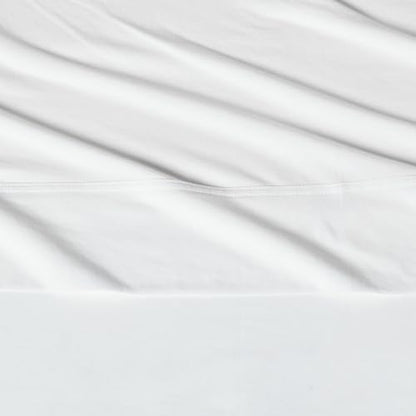 Amazon Basics 100% Cotton Jersey Bed Sheet Set, Full Size, Breathable, All-Season, Machine Washable, White, Solid
