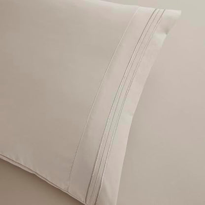 Clara Clark Bed Sheets, Premier 1800 Series Bed Sheet Set, Deep Pocket, Wrinkle, Fade, Stain Resistant, Luxury Soft Bedding Sheets & Pillowcases, Twin, Linen