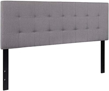 Flash Furniture Bedford Tufted Upholstered Queen Size Headboard in Light Gray Fabric