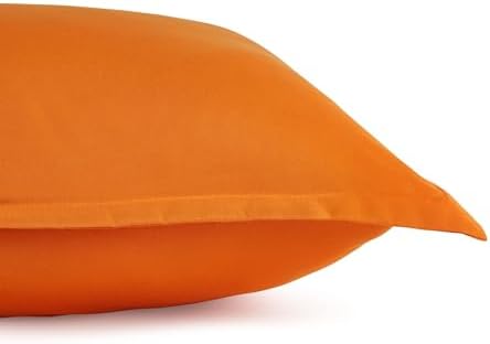 Amazon Basics 2 Piece Microfiber Kid's Comforter and Pillow Sham Set, Toddler, Bright Orange, Solid