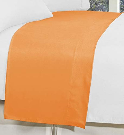 Elegant Comfort Premium Hotel Quality 1-Piece Flat Sheet, Luxury and Softest 1500 Premium Hotel Quality Microfiber Bedding Flat Sheet, Wrinkle-Free, Stain-Resistant, King, Orange