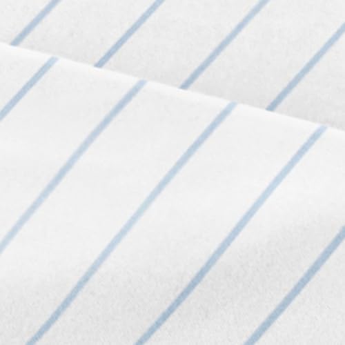 Cal King 4 Piece Striped Sheet Set - Soft & Cooling - Sky Blue Pinstripe