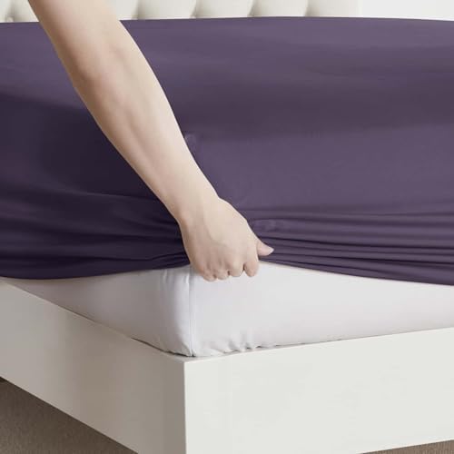 Clara Clark King Sheets, 6 Piece Set - Hotel Luxury Sheets for King Size Bed, Super Soft Bedding Set, King Size, Eggplant Purple
