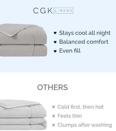 Cooling Comforter Queen Size - Cooling Summer Blanket - 90x90 (Light Grey)