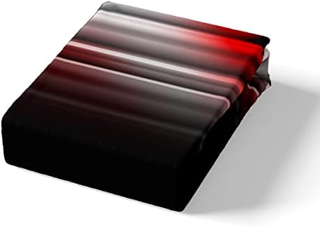 Feelyou Geometric Abstract Ombre Bed Sheets Men Adults Teens Grey White Red and Black Striped Bedding Set Kids Boys Girls Simple Modern Bedroom Collection 4Pcs Queen Size