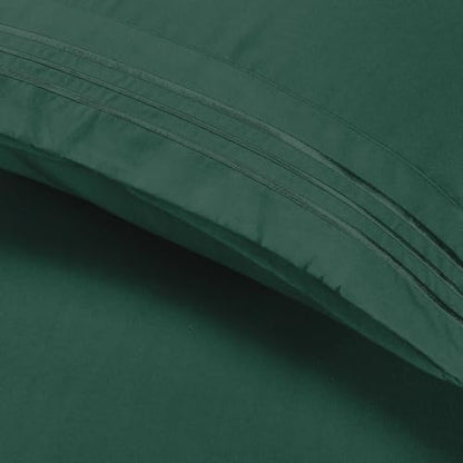 Elegant Comfort Luxury 4-Piece Bed Sheet Set - Luxury Bedding 1500 Premium Hotel Quality Microfiber, Wrinkle Resistant Cool & Breathable, Easy Elastic Fitted, King, Hunter Green