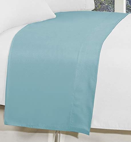 Elegant Comfort Premium Hotel Quality 1-Piece Flat Sheet, Luxury and Softest 1500 Premium Hotel Quality Microfiber Bedding Flat Sheet, Wrinkle-Free, Stain-Resistant, Twin/Twin XL, Aqua