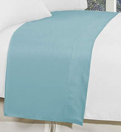 Elegant Comfort Premium Hotel Quality 1-Piece Flat Sheet, Luxury and Softest 1500 Premium Hotel Quality Microfiber Bedding Flat Sheet, Wrinkle-Free, Stain-Resistant, Twin/Twin XL, Aqua