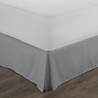 Queen Bed Skirt 1pc - Bed Frame and Box Spring Cover - 18-Inch Tailored Drop Pleated 800-TC Luxury Classic Look Egyptian Cotton- Easy Fit, Wrinkle, Fade, Stain Resistant