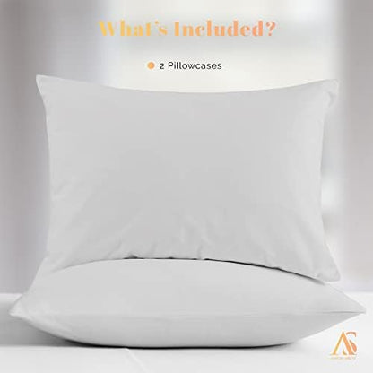 800 Series King Pillow Cases Set of 2, Sateen, Silver