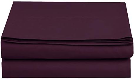 Elegant Comfort Premium Hotel Quality 1-Piece Flat Sheet, Luxury and Softest 1500 Premium Hotel Quality Microfiber Bedding Flat Sheet, Wrinkle-Free, Stain-Resistant, California King, Purple