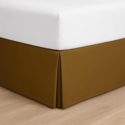 Mattress-Homes Luxury Box Pleated Bed Skirt Split Corners Platform Style Easy Fit Fade & Wrinkle Resistant with Tailored Drop 10 Inch (King, Taupe)