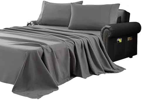Kingnex Twin Sleeper Sofa Bed Sheets for 36x72 Pull Out Sofa Bed Grey