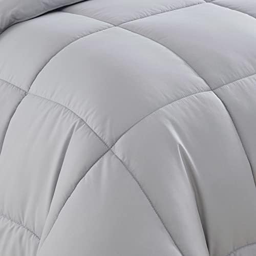 King Size Comforter Set with Sheets - 7-Piece Bedding Collection - 1 Comforter, 1 Fitted Sheet, 1 Flat, 4 Pillowcases - Deep Pocket - Soft & Breathable Premium Quality - Ideal for All Seasons, Silver