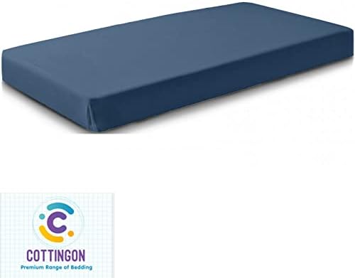 1 PC Cot Size 30" x 75" Fitted Sheet, 100% Egyptian Cotton, Coronet Blue