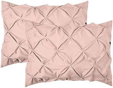 Elegant Comfort 2-Pack Sham Set Pinch Pleat Design, 1500 Premium Hotel Quality Microfiber, Stylish Design-Easy Care, Wrinkle and Stain Resistant, 2-Piece Sham Set, Pleated King, Light Pink