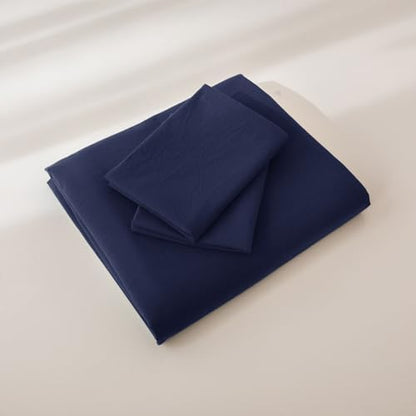 JIYUAN California King Washed Cotton Duvet Cover Set, Relaxed Linen Feel