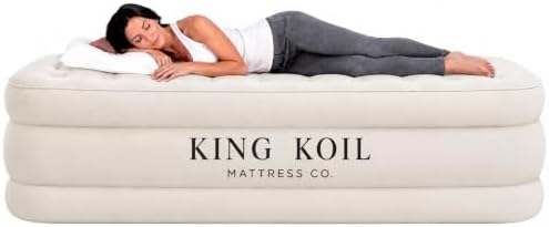 King Koil Air Mattress Full with Built-in Pump, Inflatable Blow Up Bed