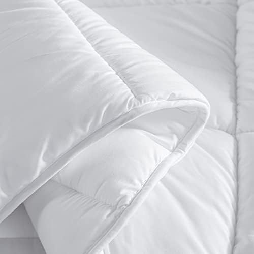 Winter Extra Warm White Super King Size Down Alternative Comforter, Heavyweight Fiberfill Comforter Duvet Insert 120x98 with Corner Tabs - Ultra Soft Brushed Microfiber Shell