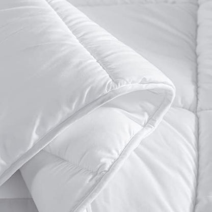 Winter Extra Warm White Super King Size Down Alternative Comforter, Heavyweight Fiberfill Comforter Duvet Insert 120x98 with Corner Tabs - Ultra Soft Brushed Microfiber Shell