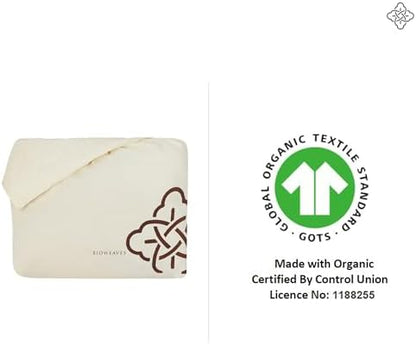 Bioweaves 100% Organic Cotton Mattress Pad Cover, GOTS Certified Cooling Quilted Fitted Mattress Topper & Protector with Soft Cotton Wadding - 20 Inch Deep Pocket, Queen